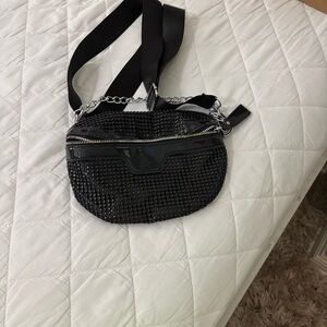 Black Rhinestone Crossbody Bag